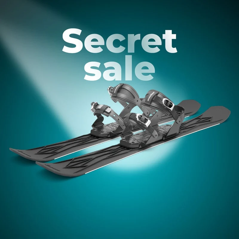 Snowfeet* 100 CM | Skiblades | Snowblades Skiboards Short Skis | Fiberglass Flex Core | SECRET SALE