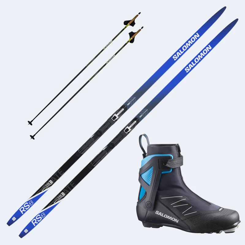 2027 Salomon RS 8 Skate XC Skis with Salomon RS8 Prolink Skate Boots and Poles