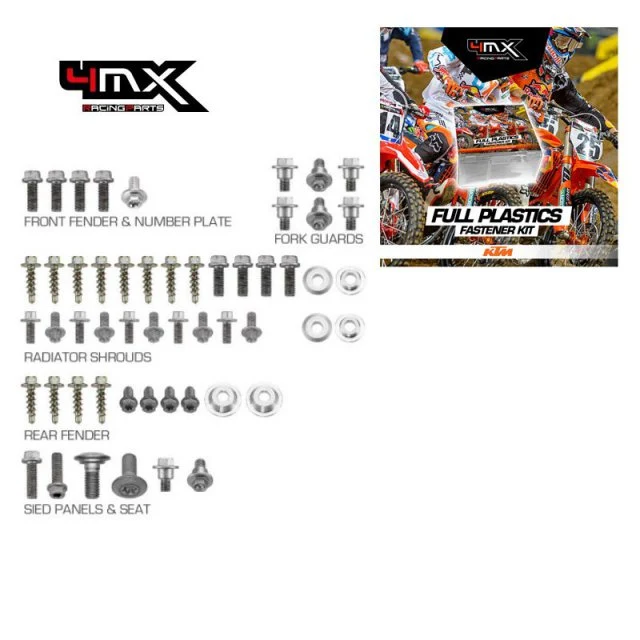 4MX full plastic fastener kit KTM SX/F 125-450 '16-'23 EXC/F '17-'23 50pcs