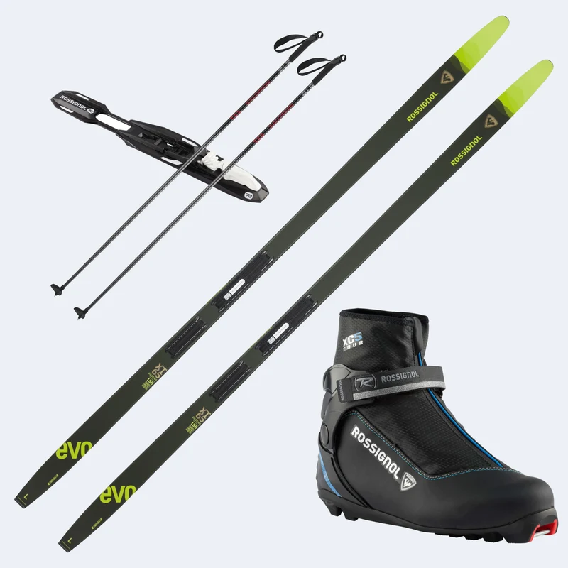 2026 Rossignol Evo XT 65 Skis with Rossignol XC 5 Boots and Poles