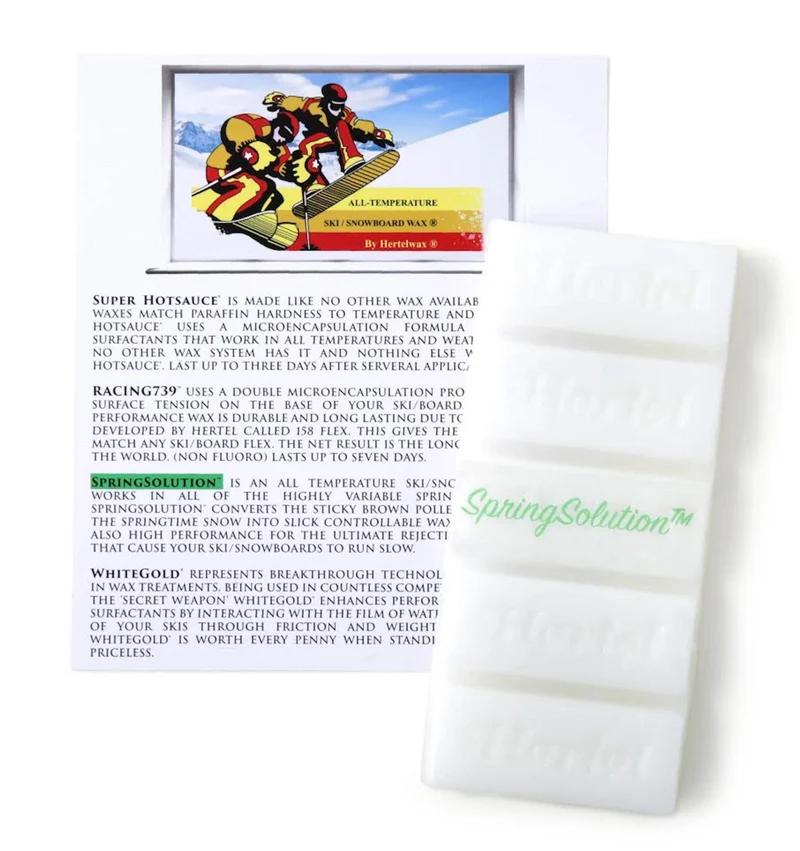 Hertel SpringSolution Spring Ski & Snowboard Wax 5oz / 141g — 2 Packs, Made in USA