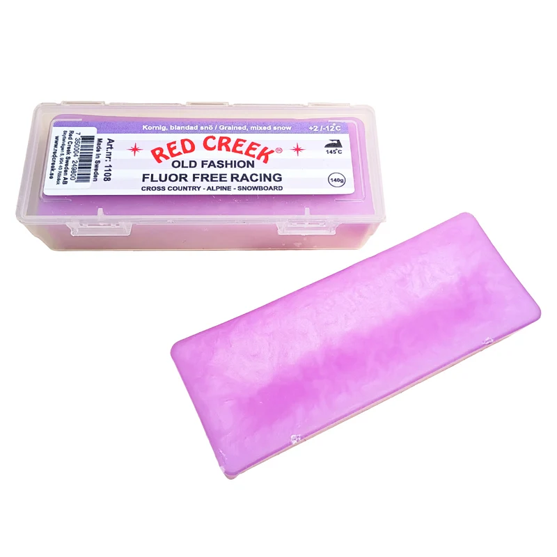 Red Creek Fluor-Free Violet 'Old Fashion' Grained, Mixed Snow Melt Glide Wax (2C/-12C) | 140g