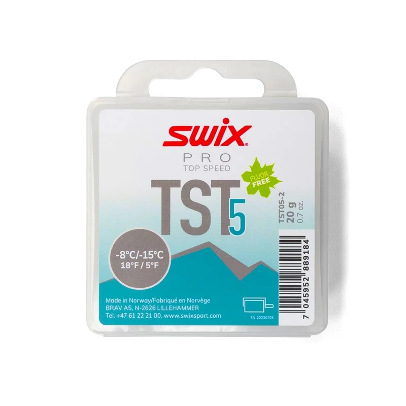Swix TS5 Turquoise Turbo Glide Wax (-8C/-15C) | 20g