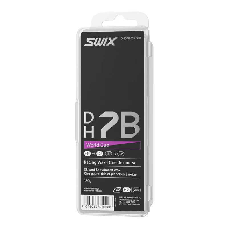 Swix DH7B World Cup Melt Wax (-2C/-8C) | 180g