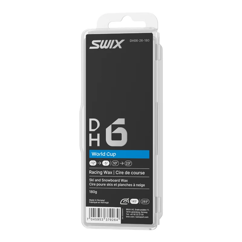 Swix DH6 World Cup Melt Wax (-5C/-12C) | 180g