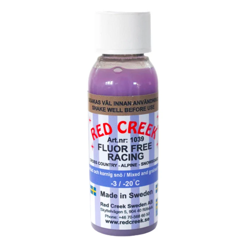 Red Creek Fluoro-Free Racing Indigo Mixed and Grained Snow Liquid Glide Wax (-3C/-20C) | 90ml