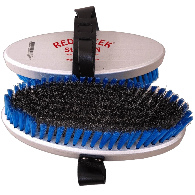 Red Creek Coarse Curled Steel/Blue Nylon Large Oval Hand Brush