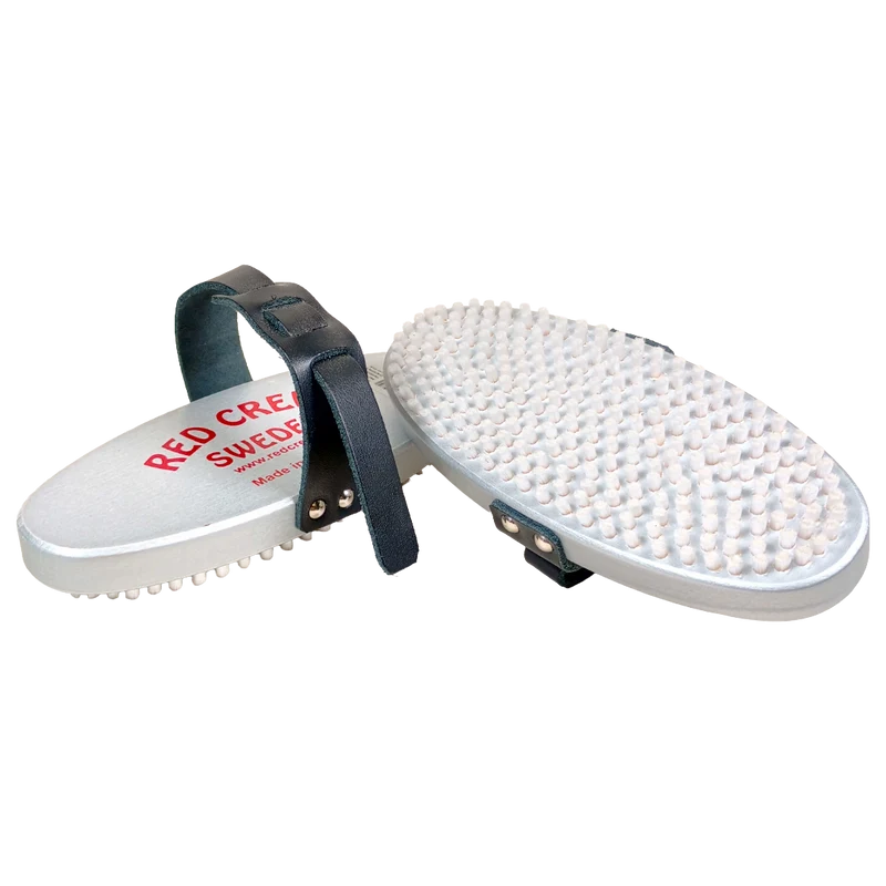 Red Creek Fine White 4mm Nylon Racing Silver Oval Hand Brush