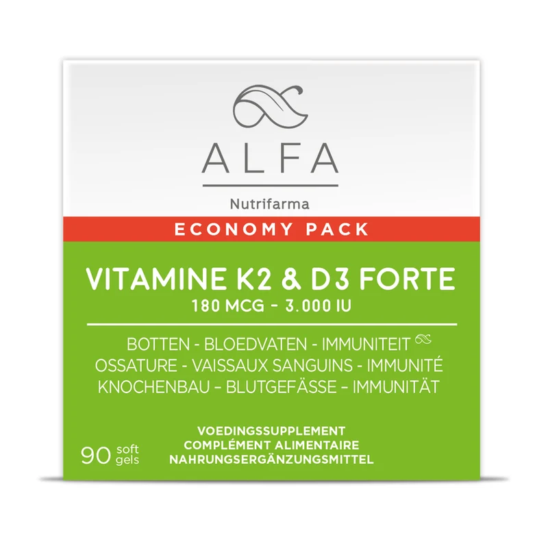 Alfa Vitamine K2 & D3 Forte 90 softgels