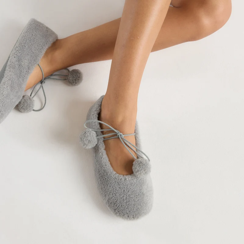 Poppy Balletpantoffels - Grijs