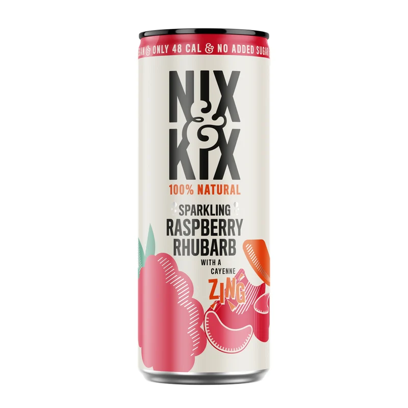 Nix & Kix Sparkling Raspberry Rhubarb Blikje 250 ml