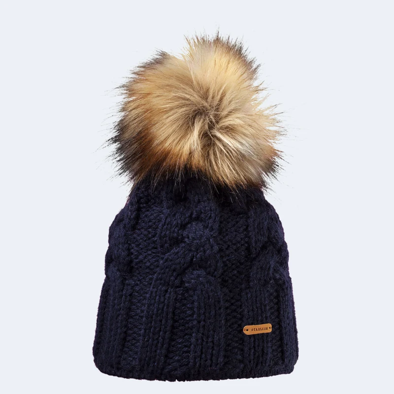 Starling Desna Faux Fur Pom Beanie