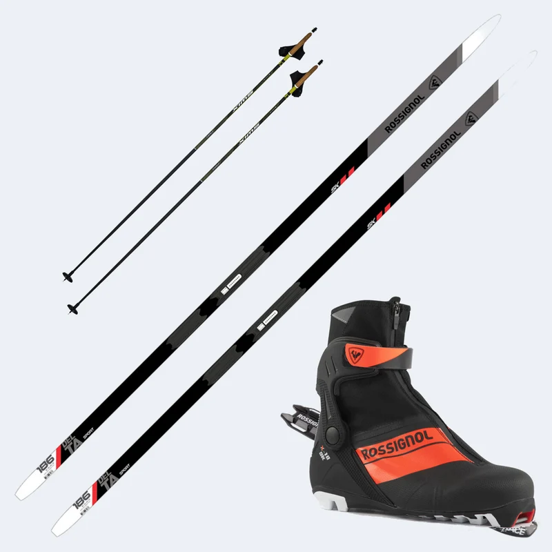 2025 Rossignol Delta Sport Skate Skis with Rossignol Boots and Poles