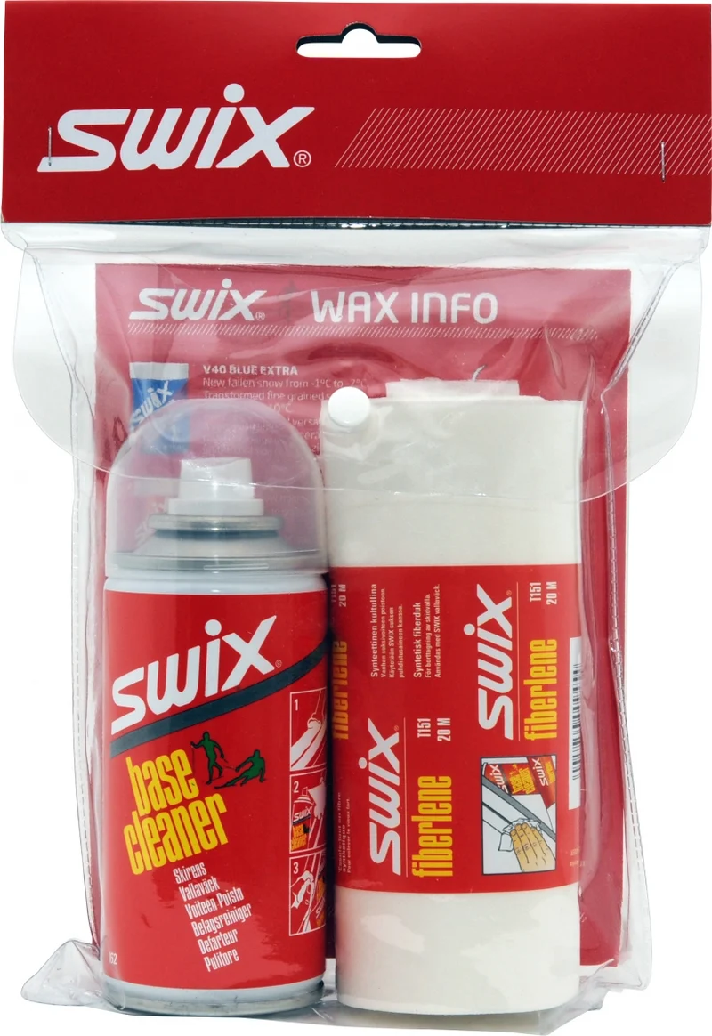 SWIX set Base Cleaner Set Spray 150ml w/fiberlene mat
