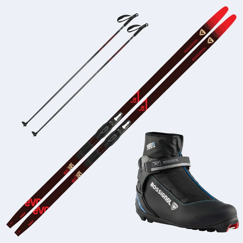 2027 Rossignol Evo XC 55 R-Skin Skis with Rossignol XC 5 Boots and Poles