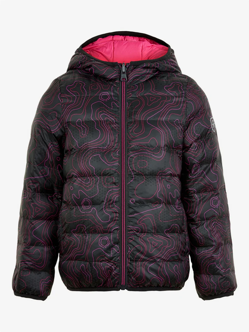 COLOR KIDS winter jacket Quilted Reversible AOP pink peacock