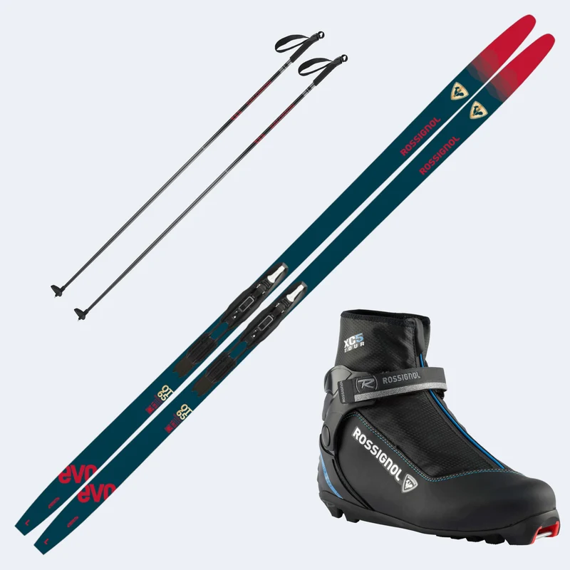 2027 Rossignol Evo OT 65 Skis with Rossignol XC 5 Boots and Poles