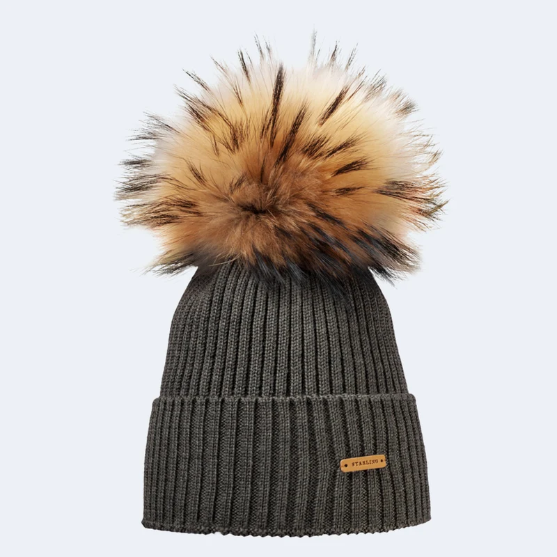 Starling Neil Faux Fur Pom Beanie